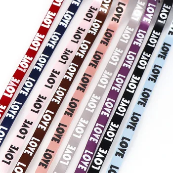 

10 Yards/lot 10mm LOVE letter Multicolor Satin Ribbons DIY Artificial Silk Roses Crafts Supplies Sewing Accessories