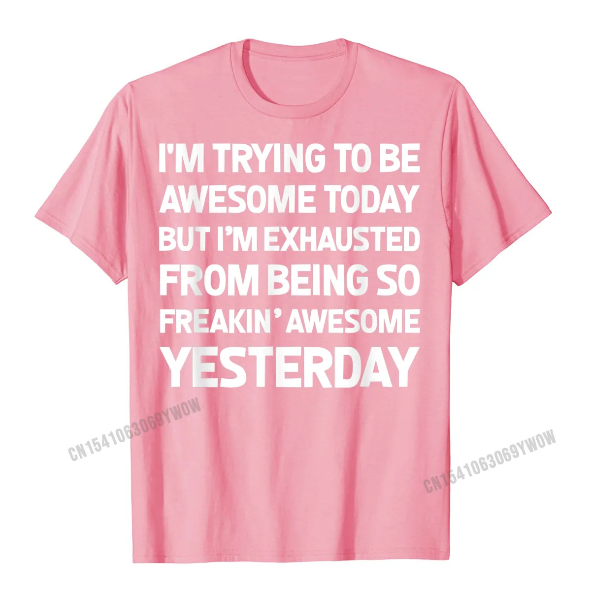 Casual Short Sleeve Tees VALENTINE DAY O Neck 100% Cotton Men T-shirts Casual Casual Tops T Shirt Hip Hop Wholesale Im Trying To Be Awesome Today Shirt Funny T-Shirt Tee Gift__1046 pink