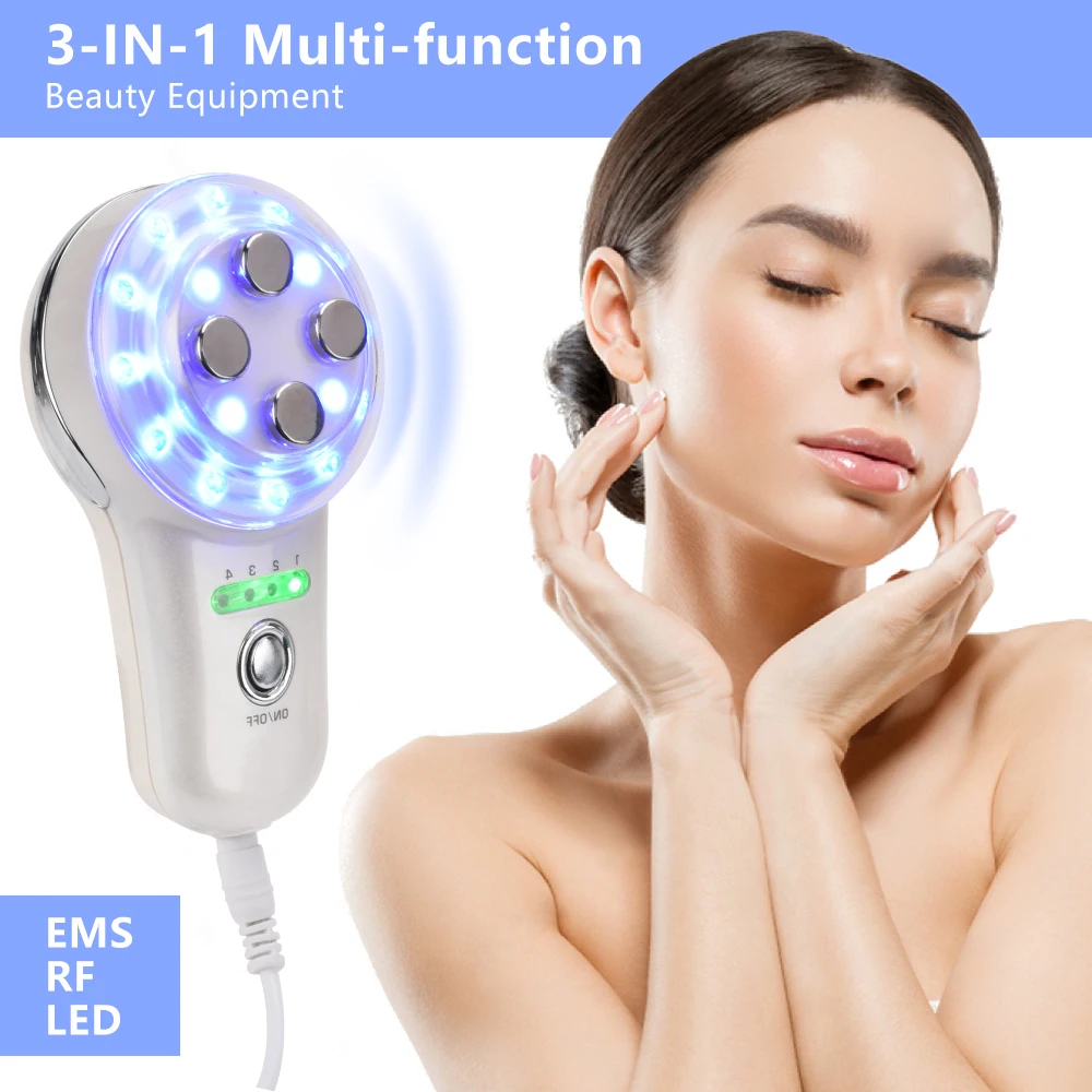 

Mini RF EMS Face Lifting Beauty Instrument LED Photon Light Therapy Tighten Massager Beauty Device Machine Facial Skin Care Tool
