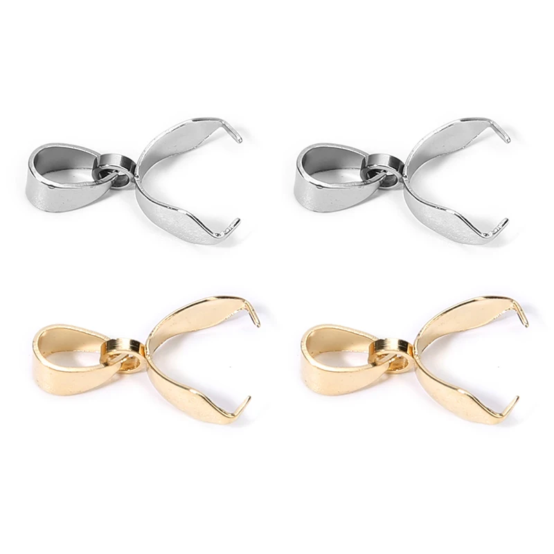 10pcs di Colore Dell'oro 316L In Acciaio Inox 3*15mm/5*17 millimetri/7*19 mm Bail Catenacci Connettori Bale Pizzico Cauzione Pendente Della Collana Del Catenaccio