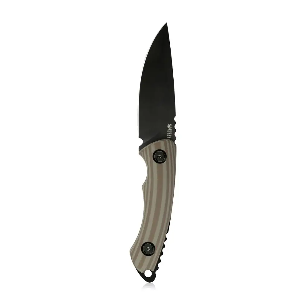 Black Ti Coated KUBEY KU249 охотничий Походный нож с фиксированным лезвием полный Tang D2 Сталь рукоять из микарты EDC ножи подарок для мужчин с оболочкой Kydex - Цвет: Black Ti Coated