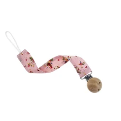Baby Pacifier Chain Clip Nursing Teether Soother Holder Cotton Chain Wooden Clip DIY Dummy Nipple Holder Leash Strap