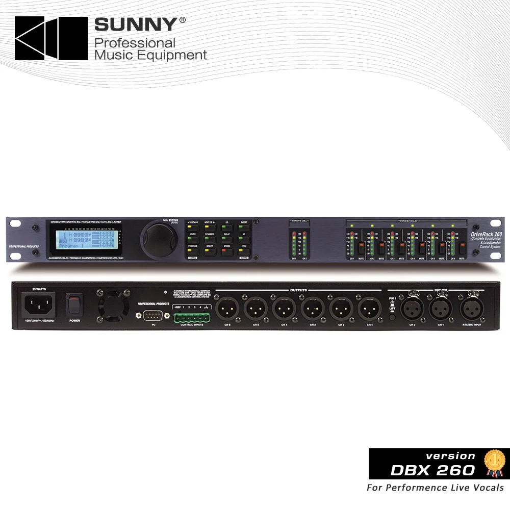 Driverack 260 PA260 3 In 6 Out Digital DBX Audio Processor Loudspeaker Management Professional Stage Crossover Effect | Электроника