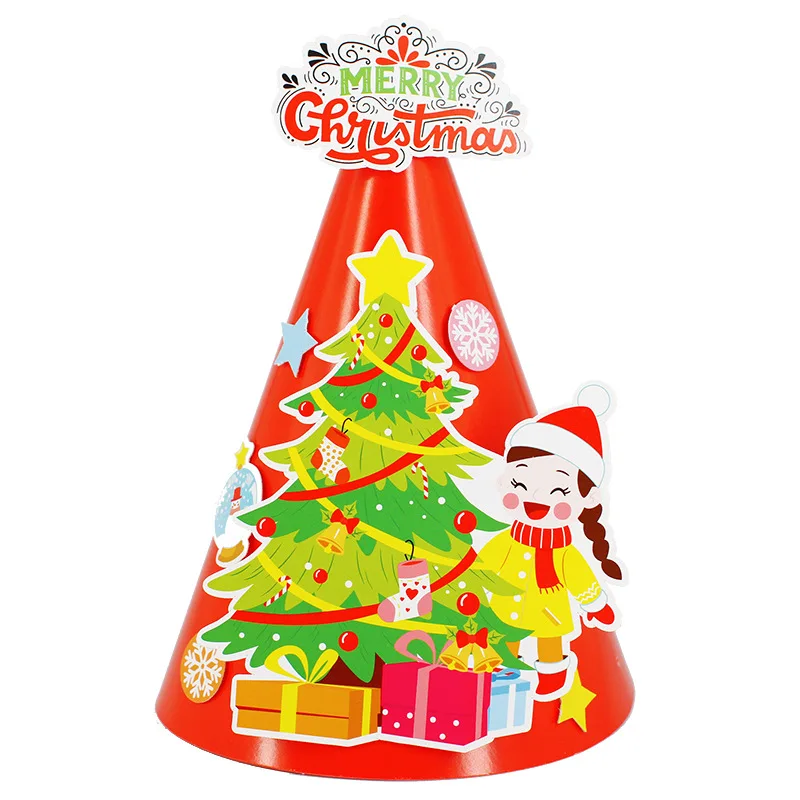 christmas decoration/hat kindergarten lots arts crafts diy toys Puzzle crafts kids educational for children's toys girl/boy gift - Цвет: Christmas tree2