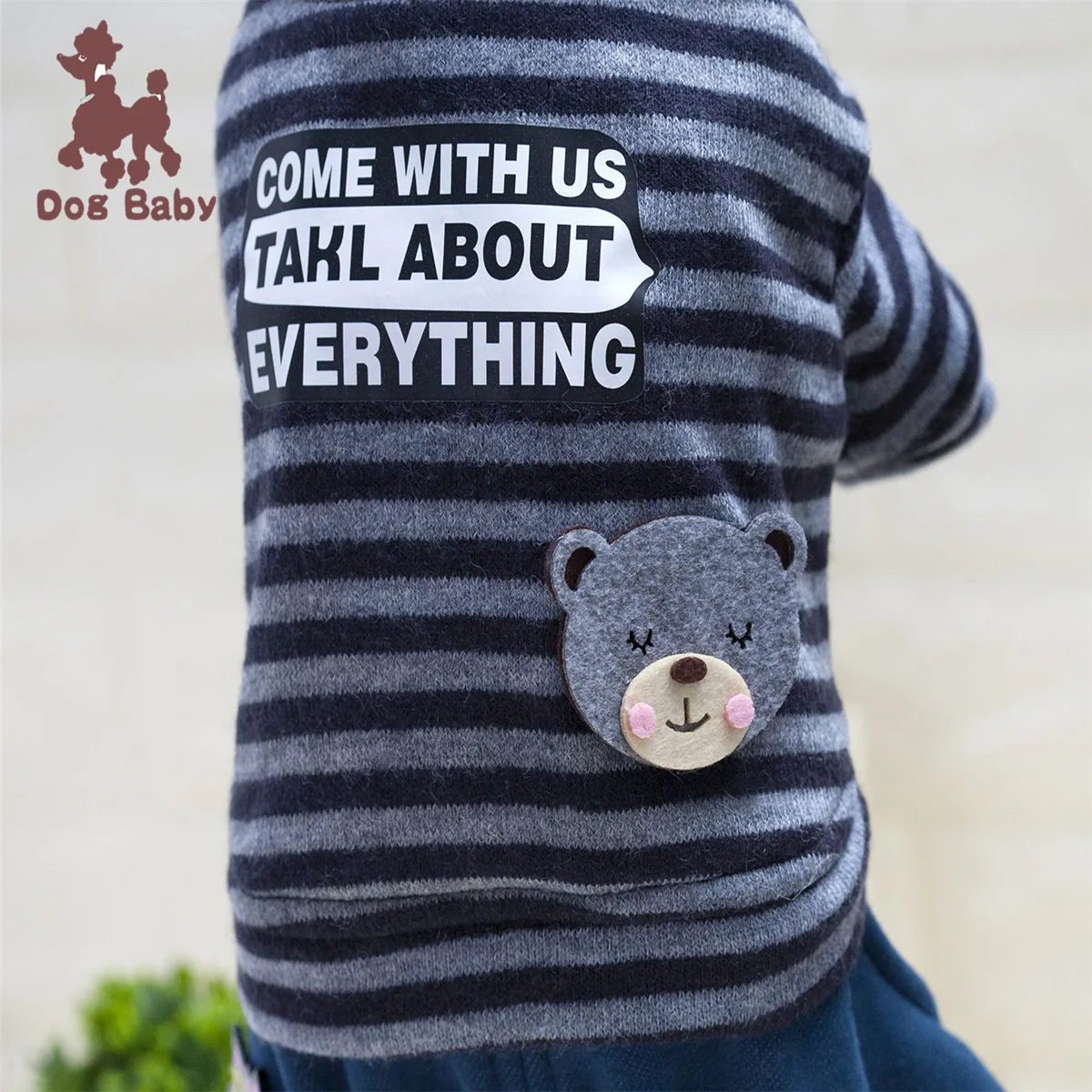 Dogbaby для домашних животных, одежда для собак, одежда для домашних животных одежда на осень и зиму Толстая медведь очаровательные медвежьи в полоску четыре ноги одежда на Хлопчатобумажной Подкладке