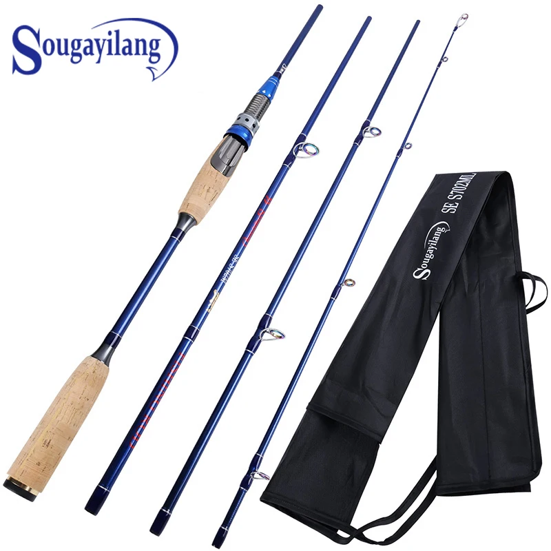 

Sougayilang 4 Section Lure Rod 2.1M 2.4M Ultralight Weight Fishing Rod Carbon Rod Spinning Travel Rod Carp Fishing Tackle
