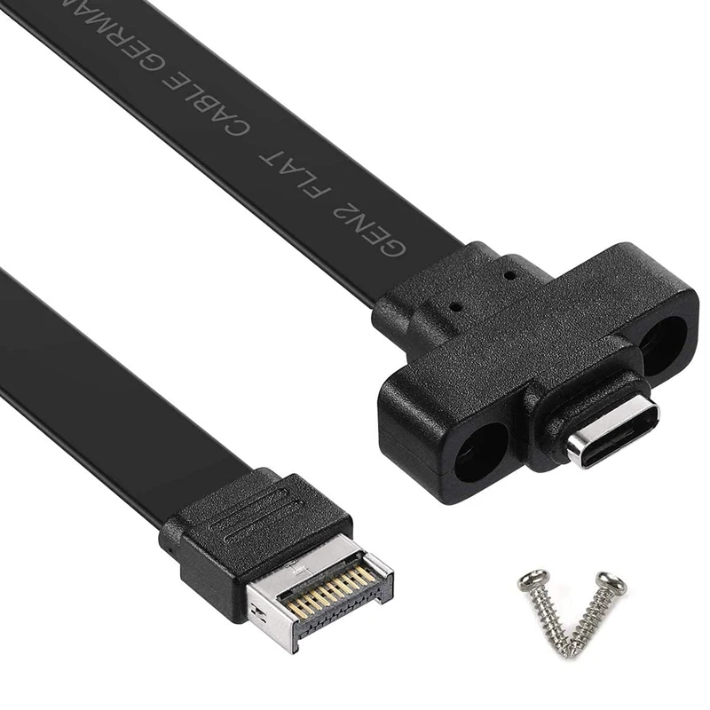 Painel Frontal tipo e para tipo c Cabo de Extensão Cabo Adaptador Interno Gen 10 Gbit s Usb 3.1 com Parafusos 50cm