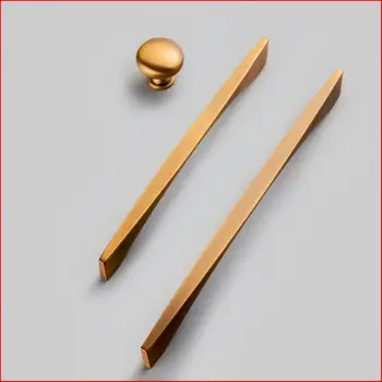 

Luxury Nordic modern minimalist handle cabinet closet cabinet door drawer handle yellow bronze handle