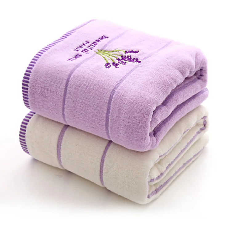 

Individual Package] 70*140 Lavender Pure Cotton Adult Large Bath Towel Soft Absorbent