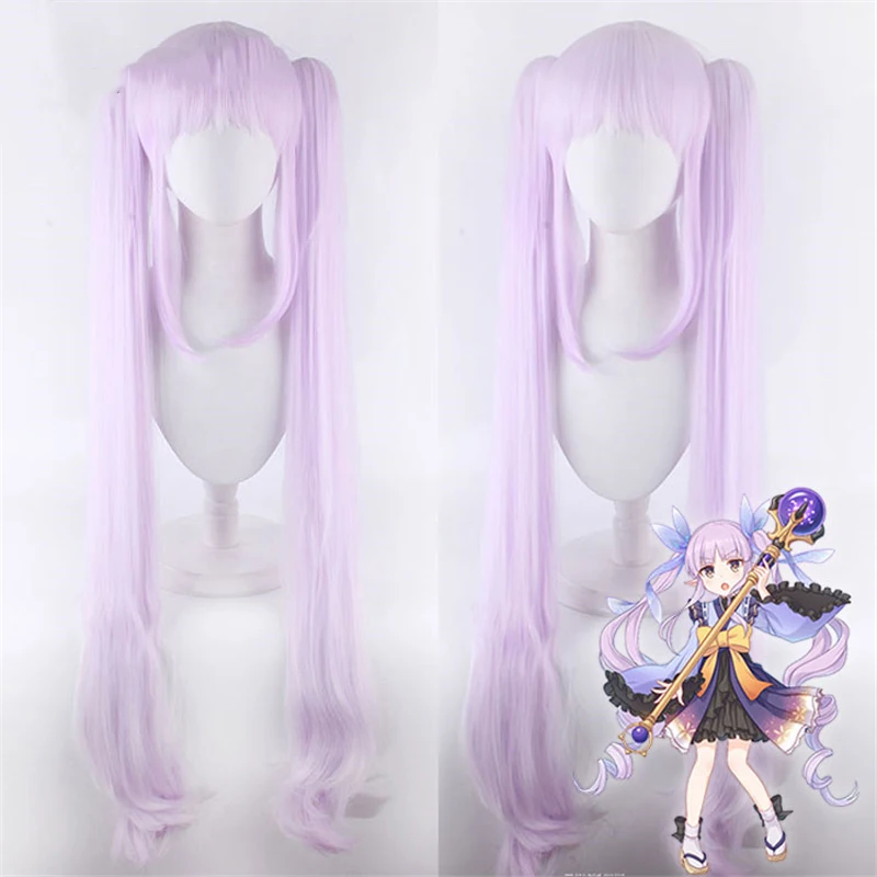 

Game Princess Connect! Re:dive Cosplay Hikawa Kyoka Wig 100cm Purple Gradient Double Ponytail Hair Wigs + Free Hair Net