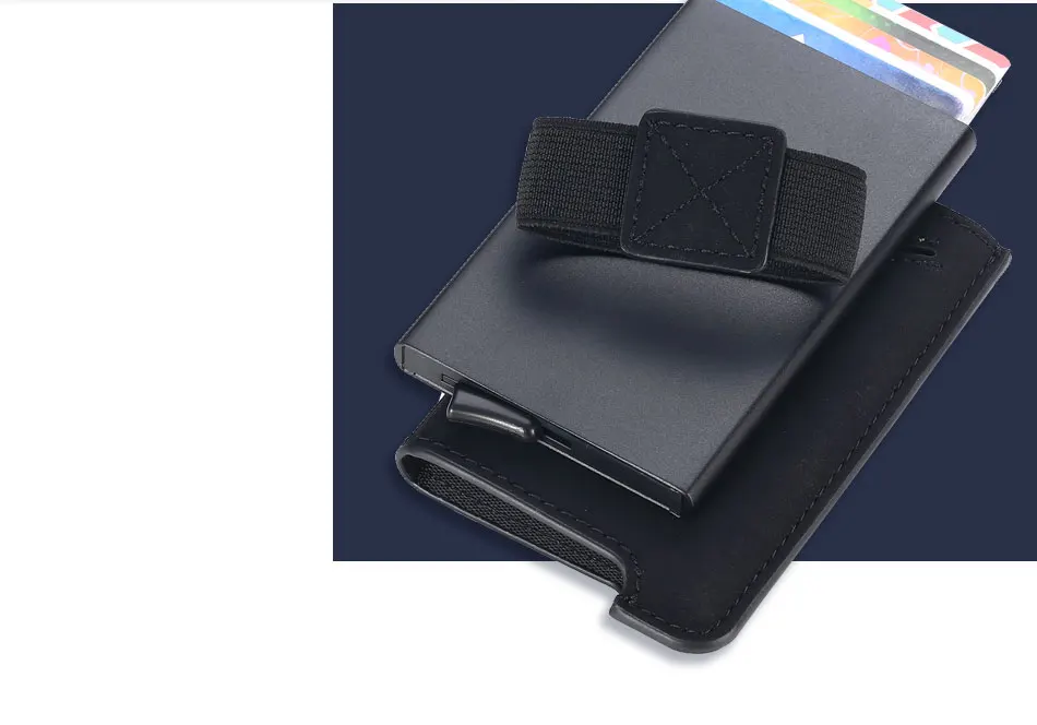 DIENQI RFID мужской кредитный держатель для карт, кожаный бумажник, металлические карты, карманные деньги, сумка, винтажный женский держатель для карт, блокирующий чехол для кредитных карт