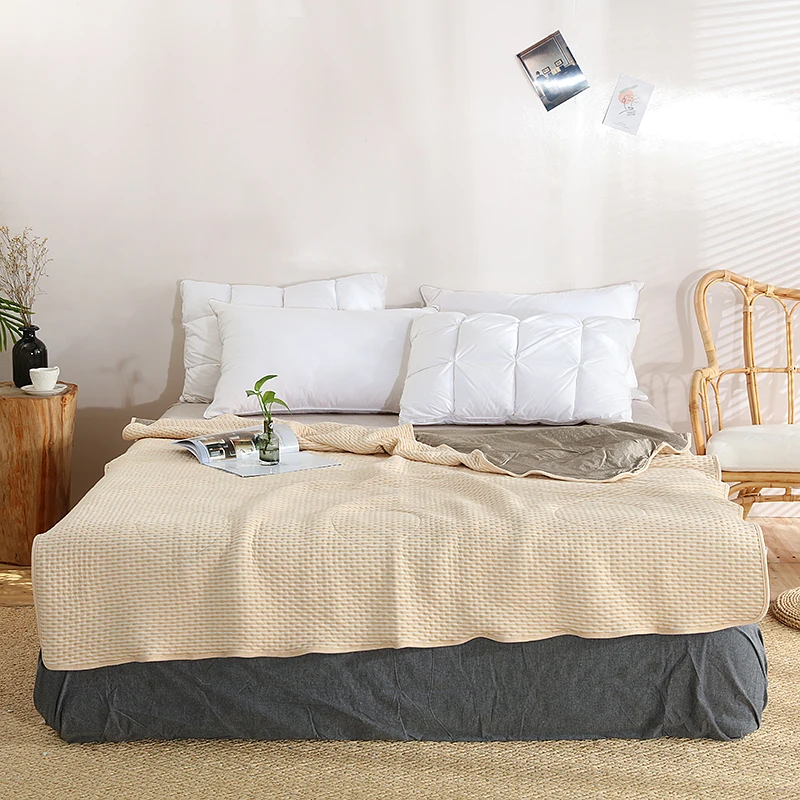 EMF Protection Blanket Pure silverorganic cotton 5G block Quit  Size: 150x216cm Tan color thick