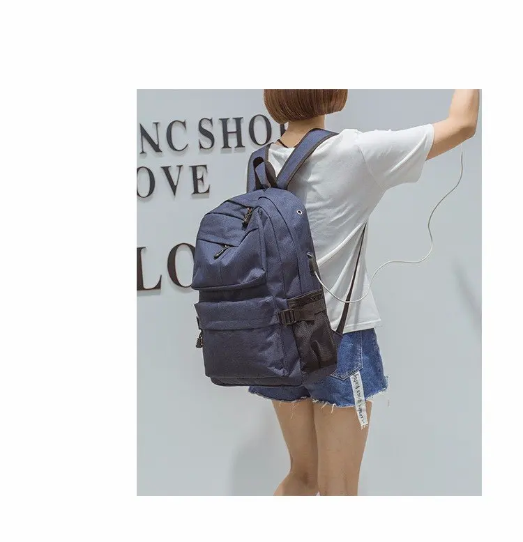 Cross Border Supply of Goods Korean-style Casual Backpack Computer Multi-functional USB Backpack Travel Backpack Schoolbag