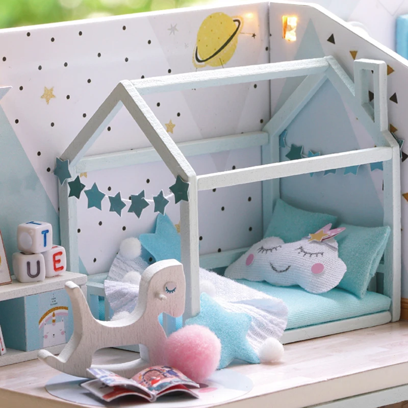 DIY кукольный домик Лофт Миниатюрный Кукольный дом модель сборные наборы с деревянная мебель для дома игрушка для детей подарки на день рождения