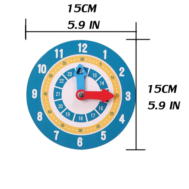 Montessori Materials Wooden Clock Kids Toys 5.9 inches Time Learning Teaching Aids Toys For Children Life Skills Training Games 4