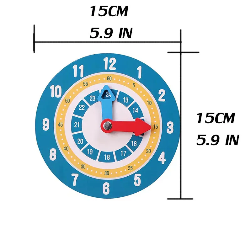 Montessori Learning Clock Wooden Wooden watch Children Calendar Kids Toys 5.9 inches Time Game Educational Toys For Children 4