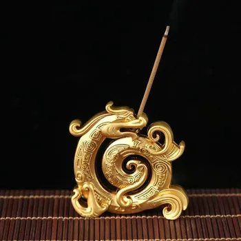 

Creative Copper Auspicious Dragon Incense Holder Burner Inserts Panlong Perforated Wire Home for Buddha Zen Olores Para La Casa