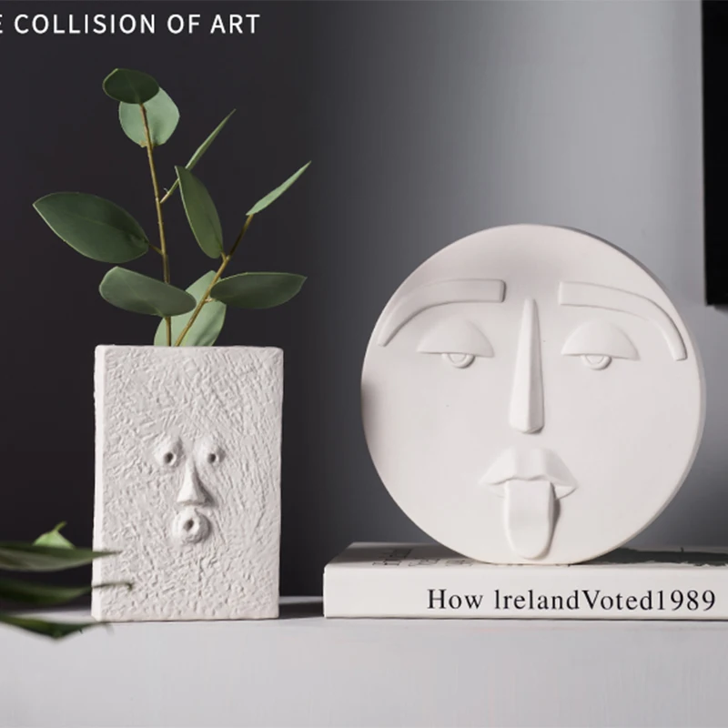 1 x Nordic style Hallowen Mysterious Face Mask Ceramic Vase Decoration Home Living Room | Дом и сад