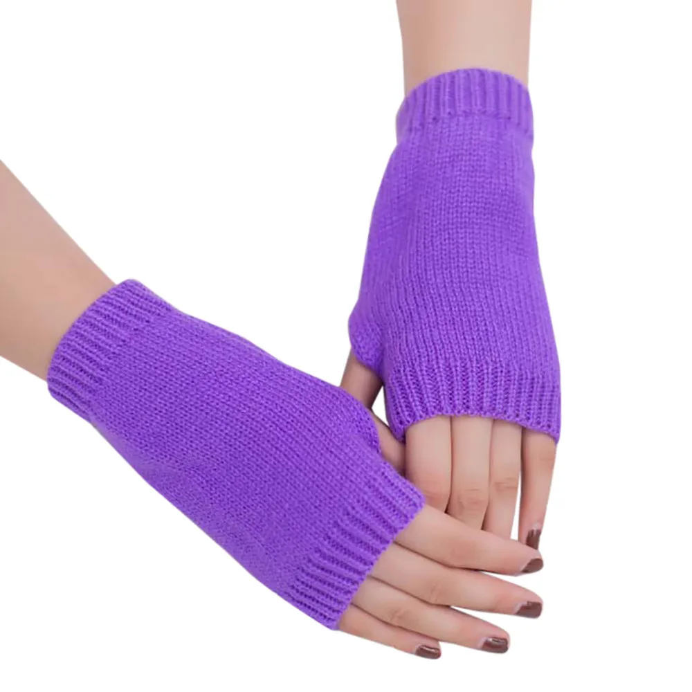 Женские вязаные перчатки без пальцев, теплые зимние перчатки, мягкие теплые рукавицы, теплые зимние перчатки luvas de inverno luvas - Цвет: L