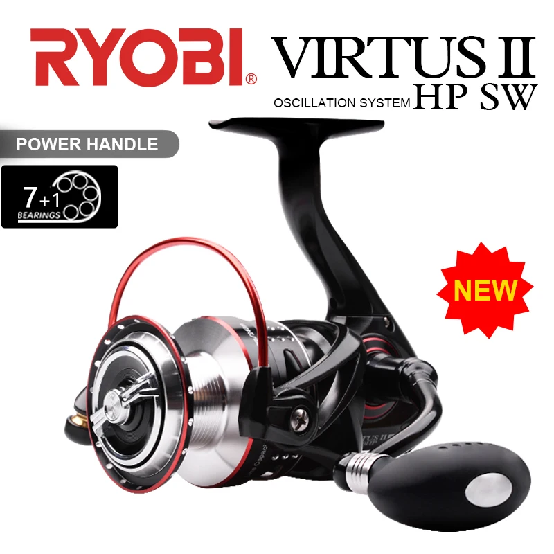 

RYOBI VIRTUS II HP SW 1000-8000 Spinning Fishing Reels 7+1 BB Saltwater Proof Max Drag 6-12kg Reels Fishing coils power handle