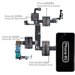 QianLi iBridge FPC Тестовый Кабель для iphone X 6 6S 7 7P 8 8p материнская плата проверка неисправностей сенсорная Передняя Задняя камера отпечаток пальца - Цвет: 8G