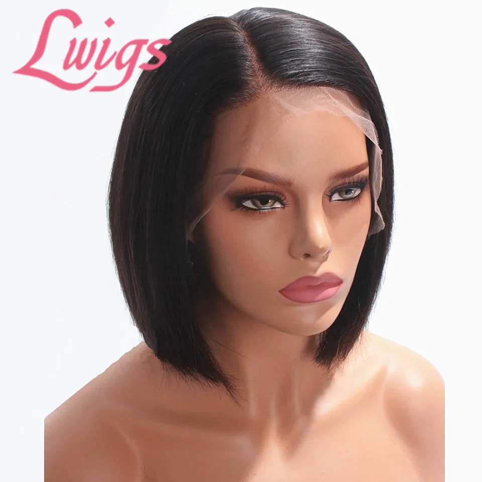 

Brazilian HD Full Lace Human Hair Wigs Preplucked Short Bob Custom Human Hair Lace Wig Bleach Knonts For Women Girl and Kids