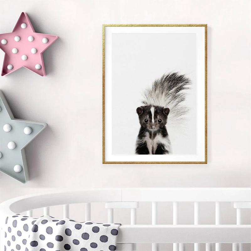 Skun Baby Animal Canvas Art Prints Nursery Wall Decor