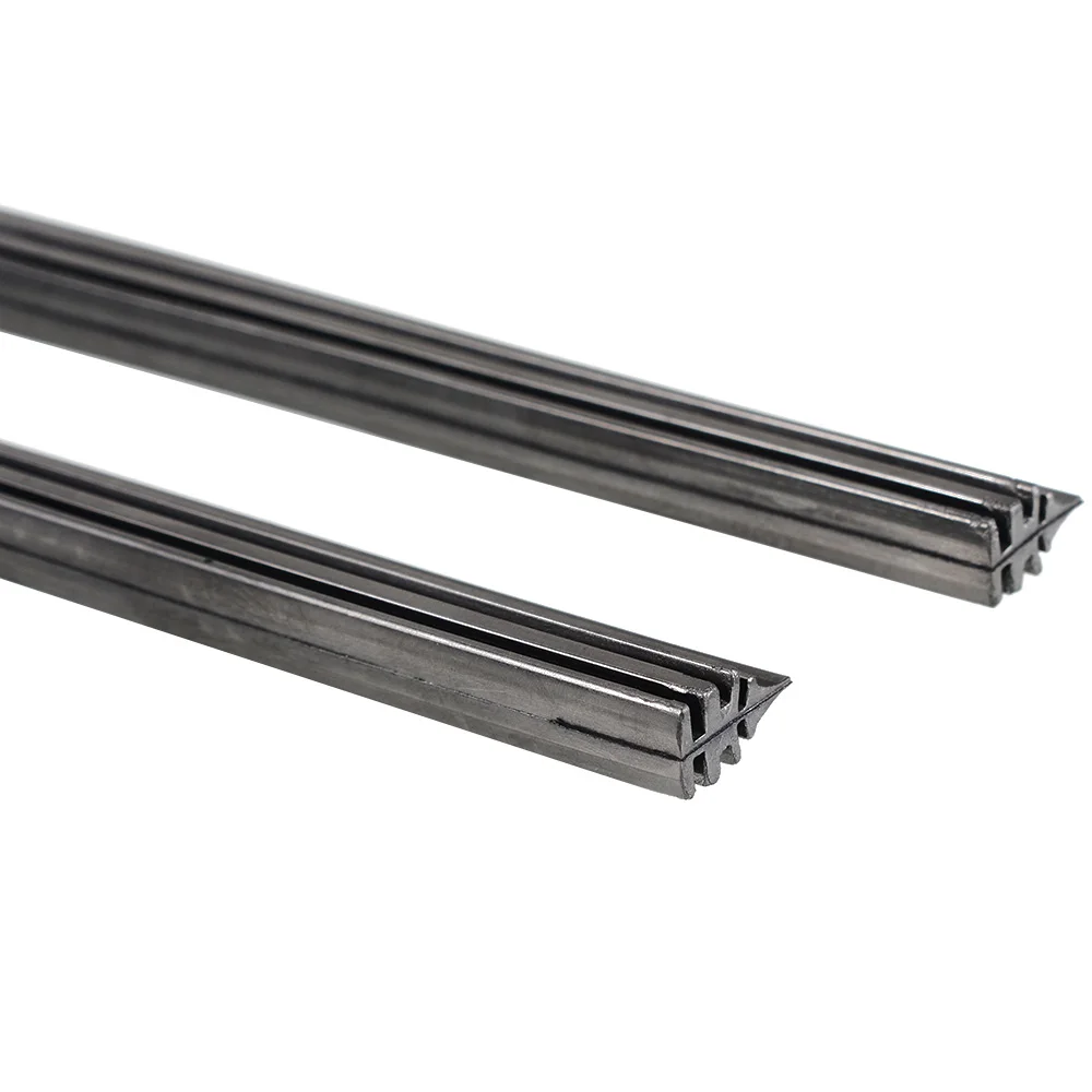 High Quality 2pcs 6mm Universal Car Rubber Frameless Windshield Wiper Blade Refill Windscreen Strip Wipers Black