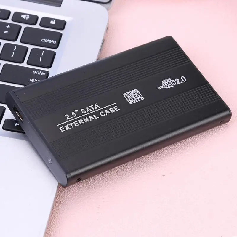 Vktech 2,5 дюймовый корпус жесткого диска Алюминий сплав Портативный SSD жесткий диск HDD коробка USB 2,0 внешний жесткий диск чехол адаптар для жестких дисков, лидер продаж