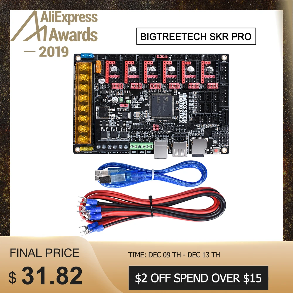 Prezzo BIGTREETECH SKR PRO V1.1 32Bit Scheda di Controllo 3D Parti Della Stampante vs S6 V1.2 SKR V1.3 RAMPE 1.4 A4988 TMC2208 uart TMC2130 TMC2209