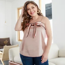 Летняя Новинка, Европейский и американский стиль, бант с открытой спиной, имитация шелковой ткани, большой размер, Женская Солнцезащитная футболка