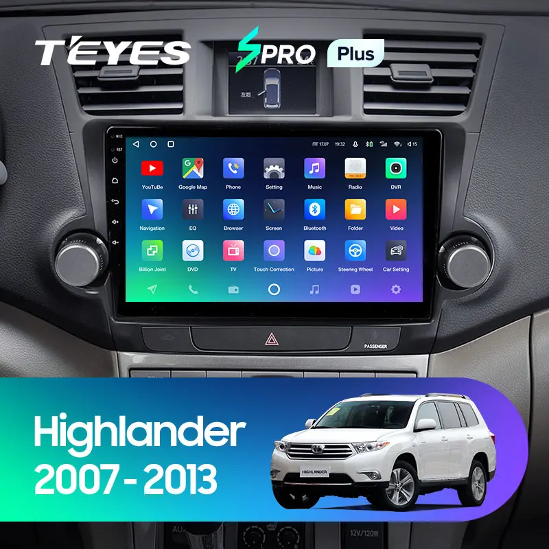 TEYES SPRO Plus Штатная магнитола For Тойота Хайлендер Toyota Highlander 2 XU40 2007 2013 Android 10 до 8 ЯДЕР 4