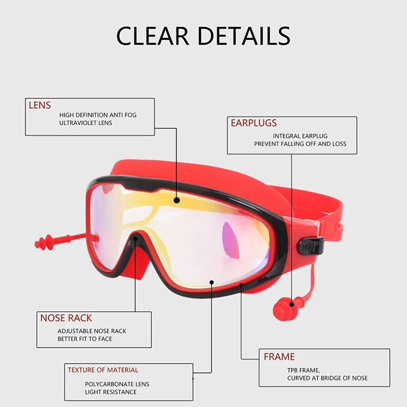 MAXJULI Electroplating UV Waterproof Swim Goggles for Men Women Anti fog Swimwear Swim Diving Adjustable Swimming Goggles 2002