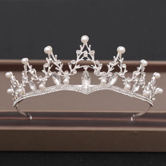 Wedding Crown Hair Jewelry Bridal Headpiece woman Baroque Rhinestones Crystal Tiaras Bride Party Crowns Wedding Hair Accessories Silver