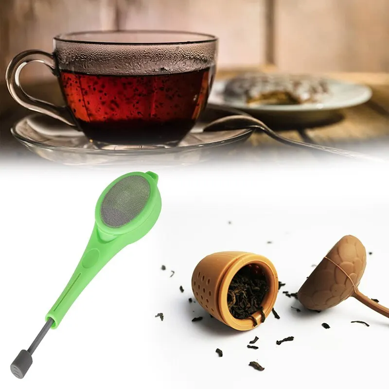 

Loose Leaf Tea Infuser Filter Food Grade Flavor Measure Swirl Steep Stir Press Kitchen Plastic Tea&Coffee Strainer Tea Filter