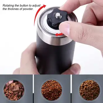 

Manual Coffee Grinder- Hand Conical Coffee Bean Grinder With Ceramic Mechanism By Flafster Kitchen- Portable Stainless Steel
