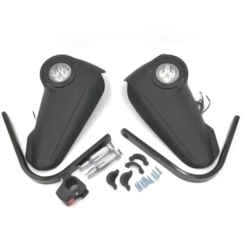 

2PCS 7/8" 22mm Motorcycle Handguards Hand Guard with light Black For KTM ATV Motocross Pit Dirt Bike Off road