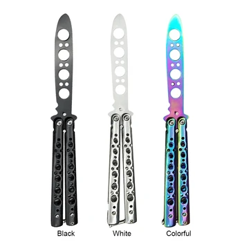 Portable Practice Butterfly Knife Foldable Butterfly Knife Alloy Steel Foldable Training Knives Outdoor Trainer Game for Gifts 1