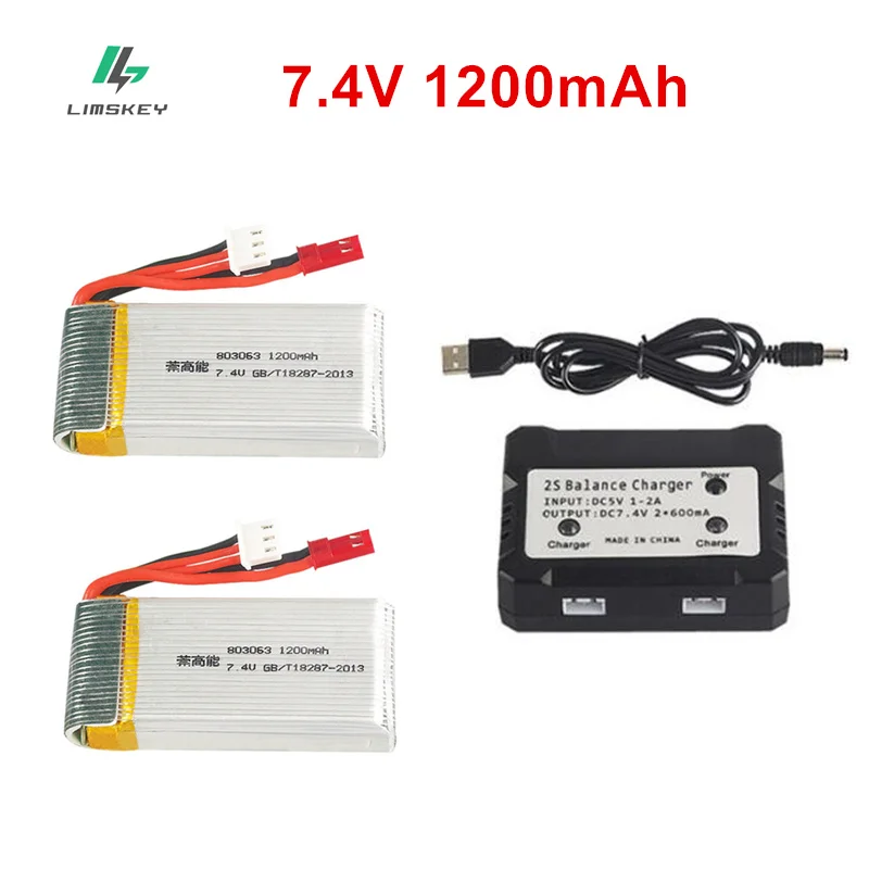 7 4 V 1200mAh 803063 30C Lipo батарея для Yi zhang X6 H16 MJX X101 X102 RC Дрон запасные части Аксессуары li po