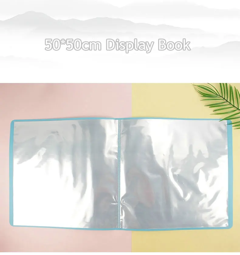 

30 Pockets Booklet School Display Book 50*50cm Drawing Paper Organizer PVC Bag Folder 40*40 Paper File Folders For School
