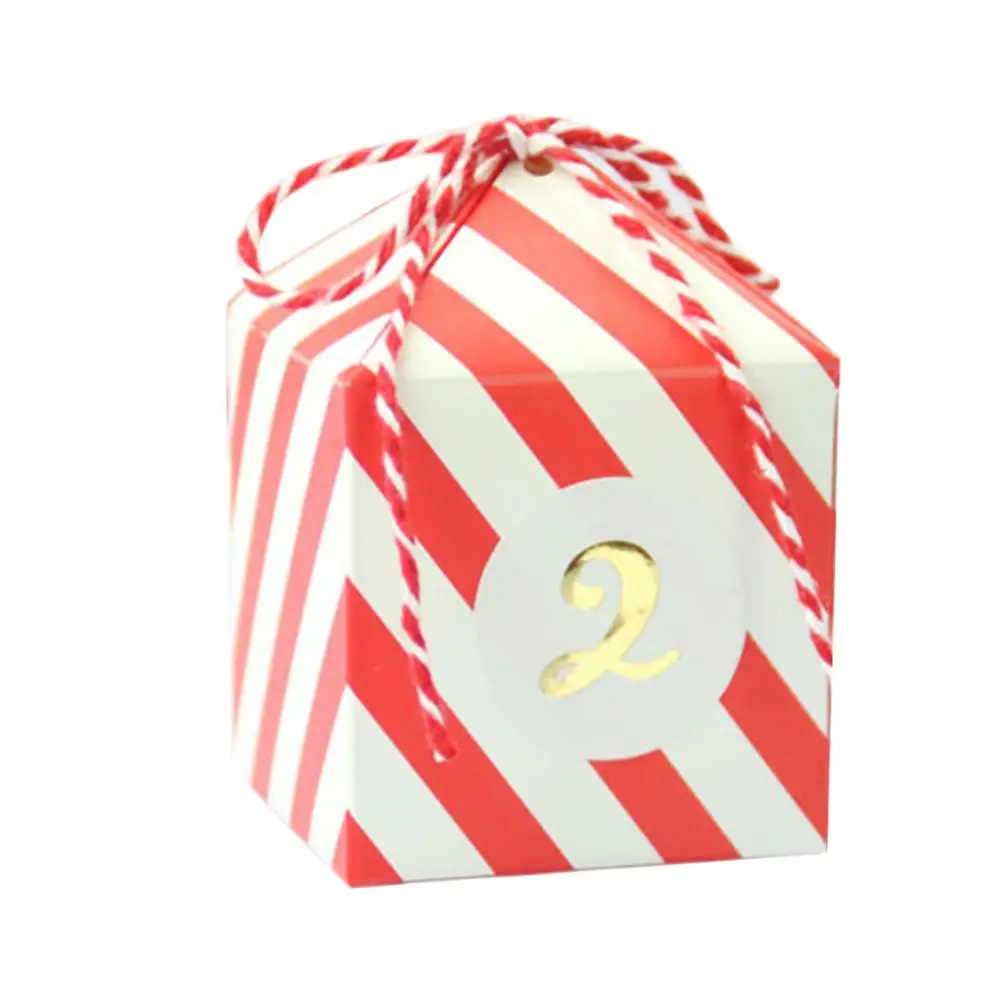 

24PCS Red Stripe Pattern Cute Candy Box Personalized Wedding Candy Boxes Wedding Decoration Party Supplies Gift Bag