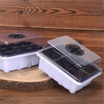 

6/12 grid succulent seedlings Trays Seeds Starter Box Plant Flower Grow Starting Pot with Lid Plastic succulent seeds For Garden