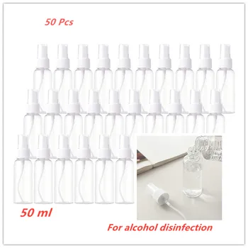 

50 Pieces 50Ml Spray Bottles Plastic Empty Refillable Atomiser Transparent Travel Bottle Makeup Moisture Atomizer perfume bottle