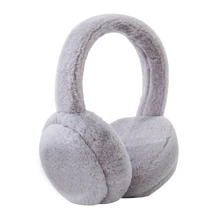 Новые складные наушники для женщин из искусственного меха Зимние теплые женские милые плюшевые теплые наушники рождественские подарки однотонные меховые наушники