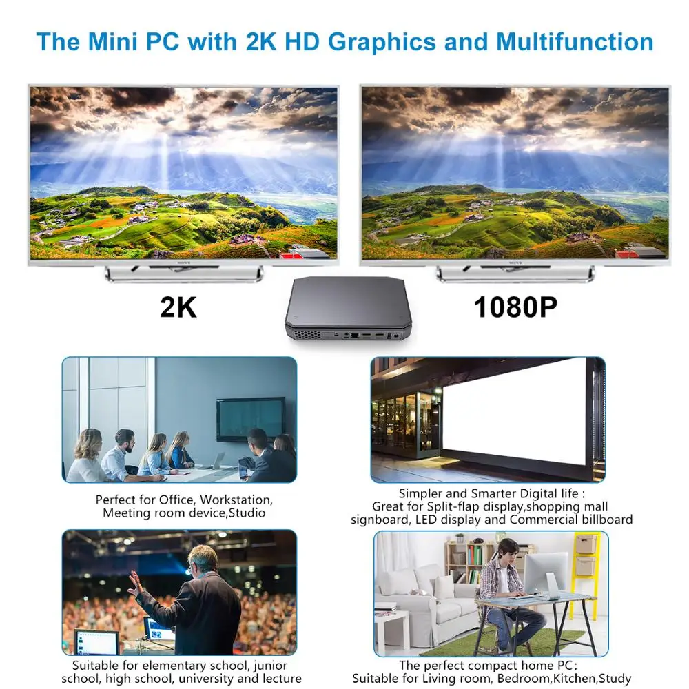 T12 Мини ПК AMD A4 7210 Windows10 DDR3L 8G Emmc 64G Поддержка HDD 1000M 2 HD MI двухдиапазонный 5G Wifi мини