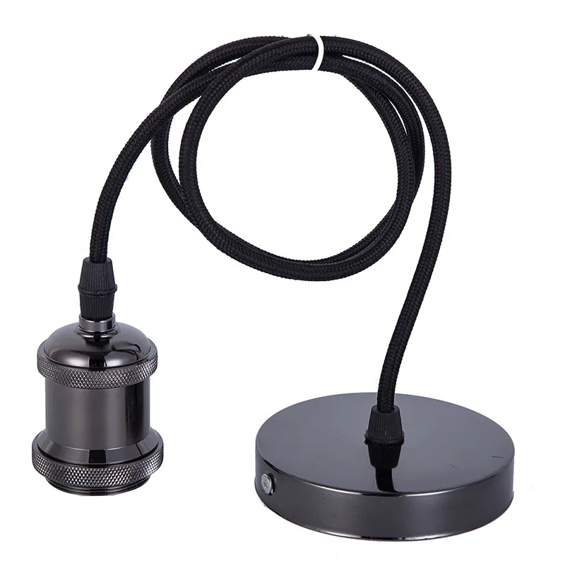 Винтажная лампочка эдисона алюминиевая основа Лофт Подвесная лампа ретро декоративные светильники лампа головная розетка E27 лампа держатель - Цвет: Black