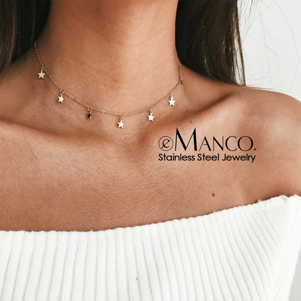 Necklace Fashion Jewelry Female Choker Womens Pendant Gold-Color Gifts Star Pentagon-Star