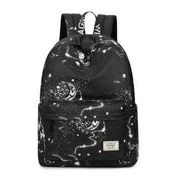 

Fashion Women Backpack Stylish Galaxy Star Universe Space Printing Backpack Girls Black Rucksack School Bags Mochilas Sac