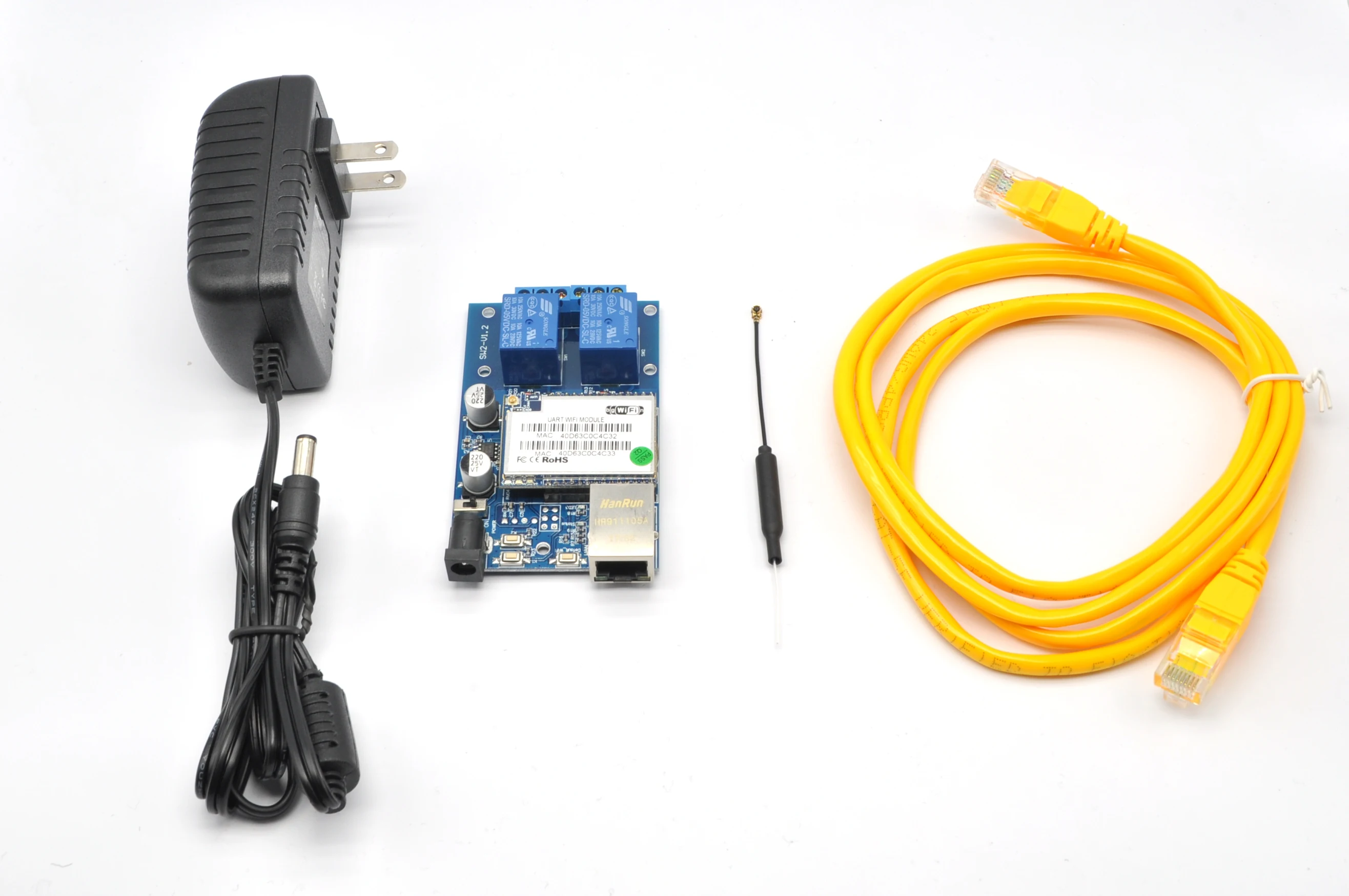 2 Channels WiFi Network Relay Controller Output Input Smart Home Wifi Control Swtich HLK-SW02