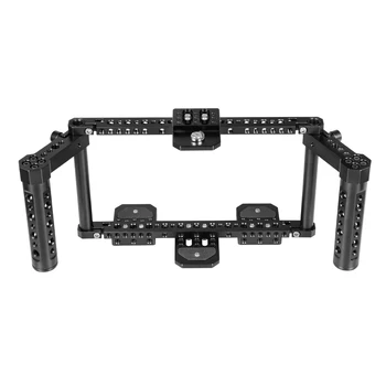 

HDRIG Universal 7" Camera Monitor Cage Kit with Dual Cheese Handles Grip Camera Cage Rig Photography Accessories